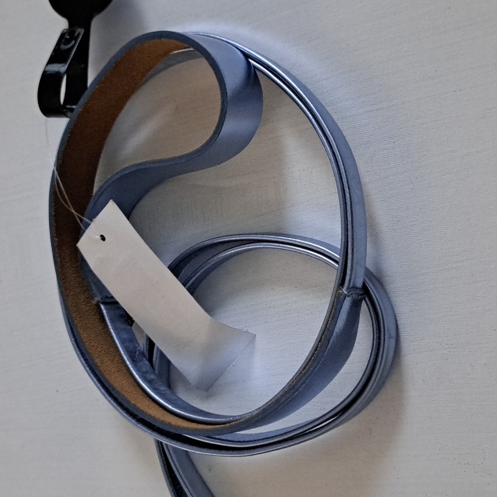 ADA Skinny Leather Wrap Belt In Mavi Metal - Picture 6 of 6